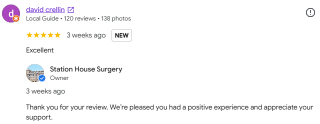 Google review. David Cellin. 5 stars.
